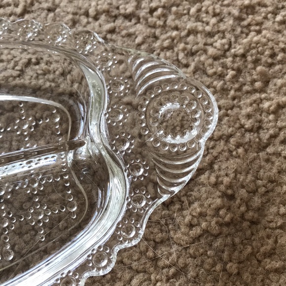 Vintage HAZEL ATLAS 3-Part Relish Dish Jewel Pattern - Picture 4 of 13